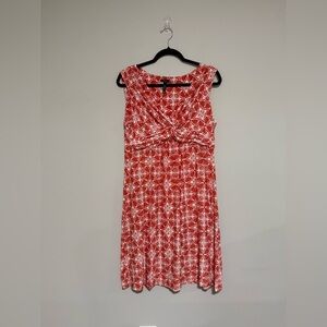 Soma Orange Medallion Print Soft Jersey Twist Short Bra Dress Size Large